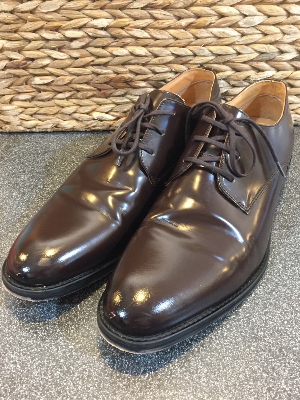 Express Men's Dark Brown Leather Oxfords